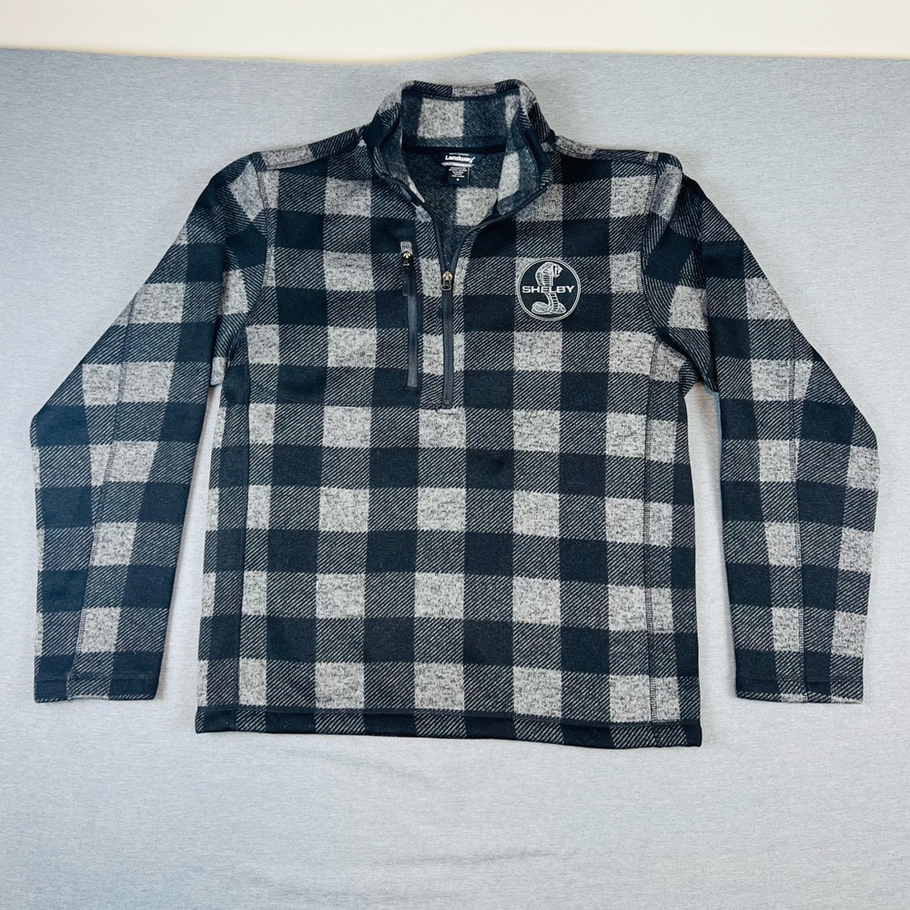 Ford Mustang Black and Gray Checkered Quarter-Zip Pullover